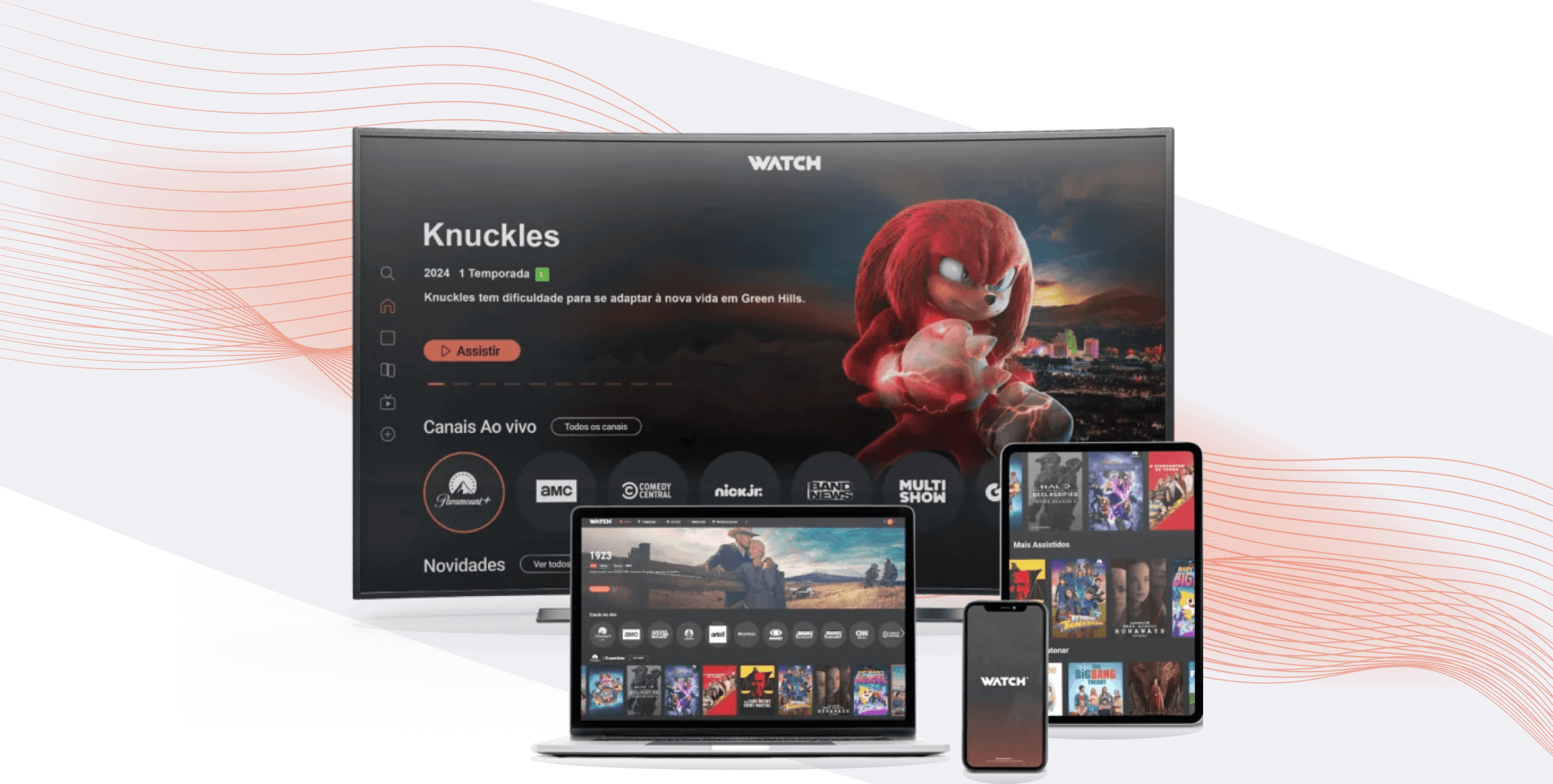 Imagem de dispositivos com o aplicativo Watch